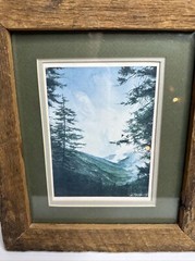 Handmade Rustic Wood Frame Landscapes Mountain Photo