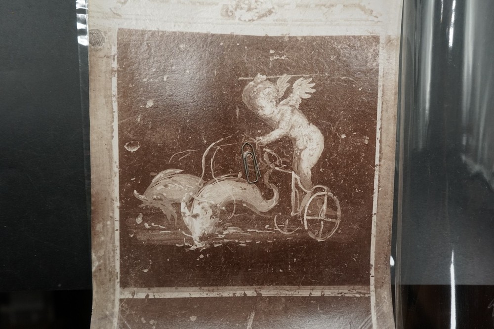 Photo Album Italy Pompeii Erote Chariot Race with Dolphins Painting Angel Figurine