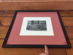 Vtg 1975 Baltimore Person On Front Stoop BW Framed Signed Art Photograph Photo