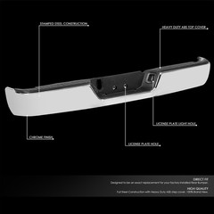 Chrome Rear Step Bumper Fit for 2009-2018 Dodge Ram 1500 for 2010-2012 Ram 2500