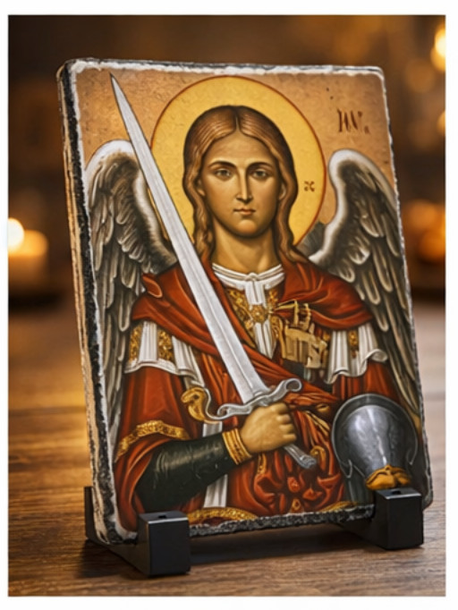 Archangel Gabriel Slate Icon – Orthodox Christian Faith & Protection Gift