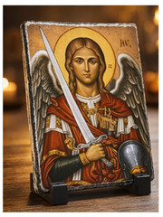 Archangel Gabriel Slate Icon – Orthodox Christian Faith & Protection Gift