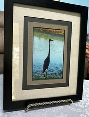 Louisiana Silhouette Of A Great Blue Heron Photo Print Signed & Dated