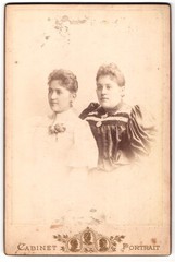 Photography Cabinet Portrait, Two Women in Fine Dresses