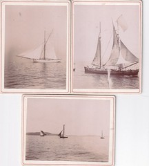 3 x Photo on Cardboard – Ships Sailing Ships in France – 1895