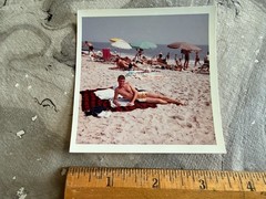GONNA BE A HOT ONE 1964 HUNKY TEEN REHOBOTH BEACH DELAWARE COLOR PHOTO