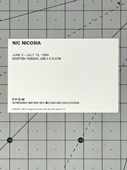 Nic Nicosia (b. 1950) Art Show Announcement Card 1994 PPOW Gallery NYC