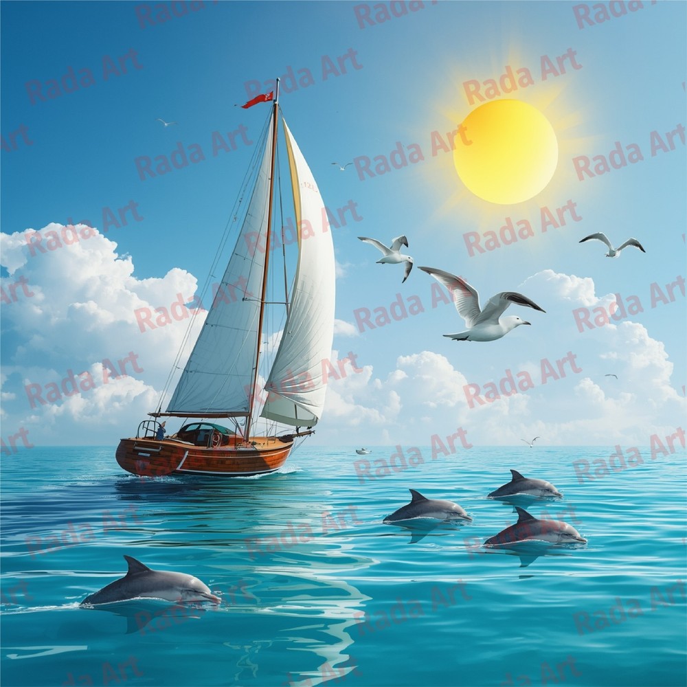 Digital Image Art Ai for Background Wallpaper Picture Photo Sea Yacht Boat Ship