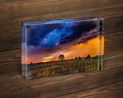 Storm photography print Iowa landscape wall art photo colorful sunset picture