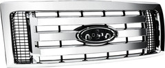 Front Bumper Upper Grill Fit for 2009-2014 Ford F-150 F150 Xlt,Chromed Grille Bu
