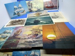 STUNNING 14 POSTCARDS TALL SHIPS GREAT ARTWORK 11 NEW 3 WRITTEN ON 1907 1910