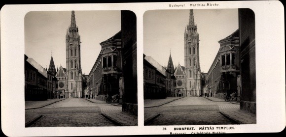 Stereo Photo Budapest Hungary, 1906, Matthias Church – 10496220