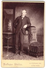 Photograph Hoffman Studio, Chicago, 20 Clybourn Ave, Elegant Man Leaning Butt