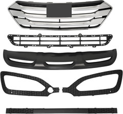 Front Upper & Lower Grille Grill Compatible with 2013-2016 Hyundai Santa Fe Spor