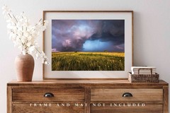 Storm Photography Print: Oklahoma Supercell Thunderstorm Stormy Weather Picture