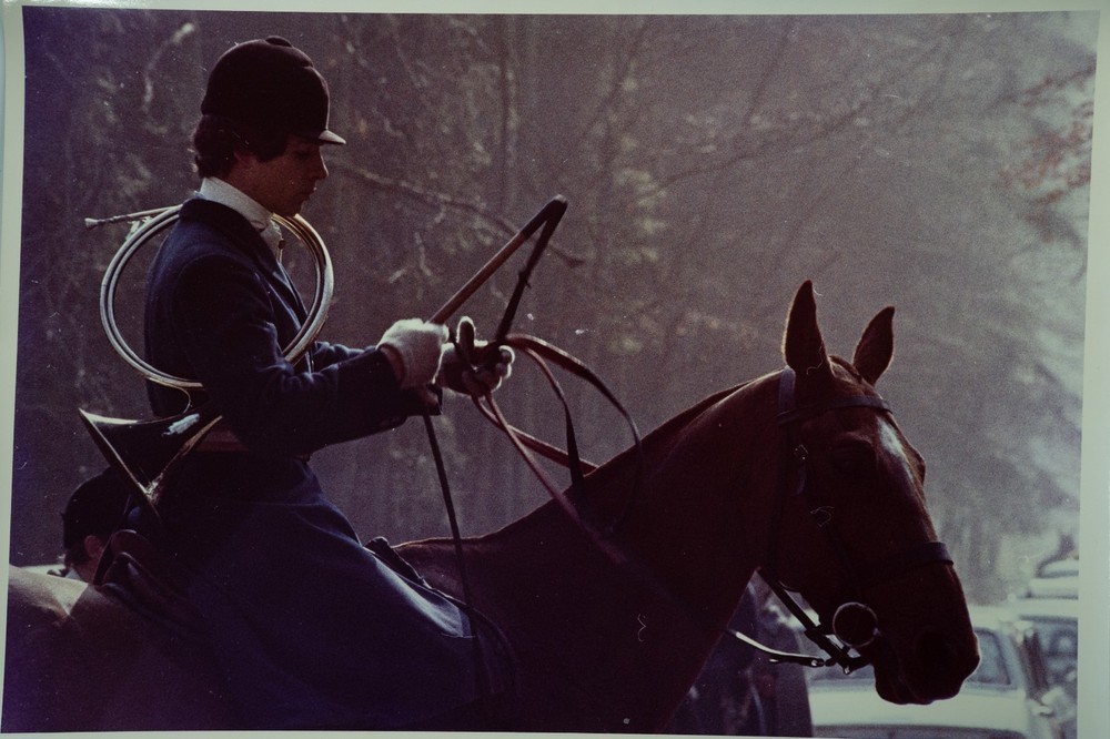Vintage Analog Photo France Hunting Foxhunting Horse 24X30Cm 1970