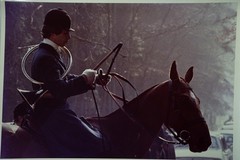 Vintage Analog Photo France Hunting Foxhunting Horse 24X30Cm 1970