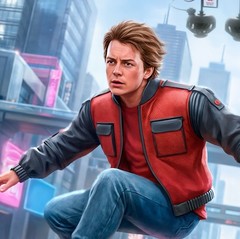 Back to the Future 2 Marty McFly on Hoverboard Metal Sign Wall Art 10″ x 14″