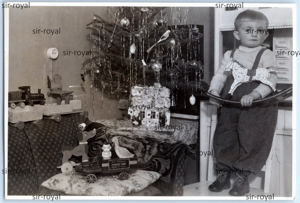 Christmas 1945 – Toy Gifts Child – Manfred Spahn 1940s – Photo 9x6cm