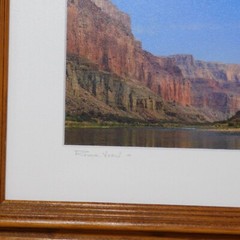 RIVER VIEW Framed and Matted Photograph Art Oak Frame 12.5 X 10.5