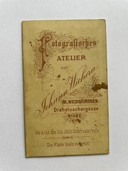 Photograph Franz Aberle, CDV Weisskirchen, Mariengasse, woman in hat with bow