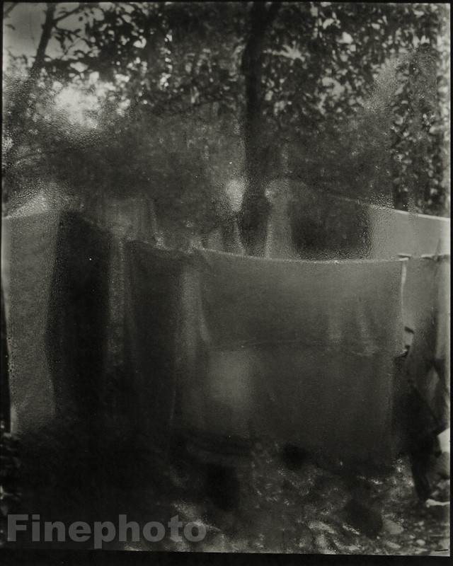 1940/78 Vintage JOSEF SUDEK Photo Art SURREAL GARDEN WINDOW SCENE Laundry Linens