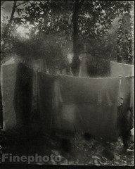 1940/78 Vintage JOSEF SUDEK Photo Art SURREAL GARDEN WINDOW SCENE Laundry Linens