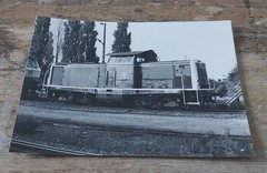 Large B/W Photo BW Cologne-Nippes Diesel Locomotive 212 057 1990