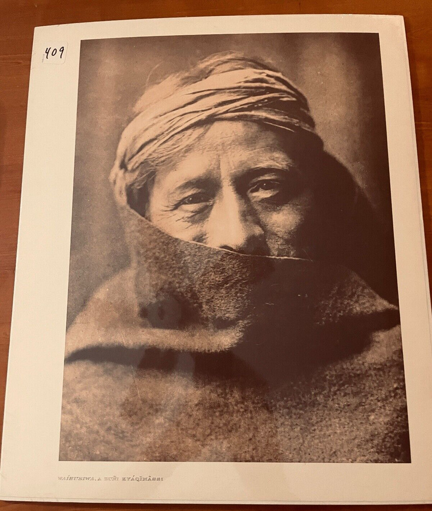 Edward S. Curtis Waihusiwa A Zuni Kyaqimassi Sepia Print Native American EUC