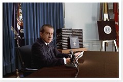 Richard Nixon Address To Nation About White House Tapes Silver Halide Photo