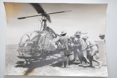 Vintage Indochina Military Helicopter Photo 30x40cm Circa 1950