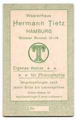 Photograph Hermann Tietz, Hamburg, large burstah 12, rotten with piercing A