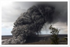 2018 Kilauea Volcano Overlook Crater Ash Plume Silver Halide Photo