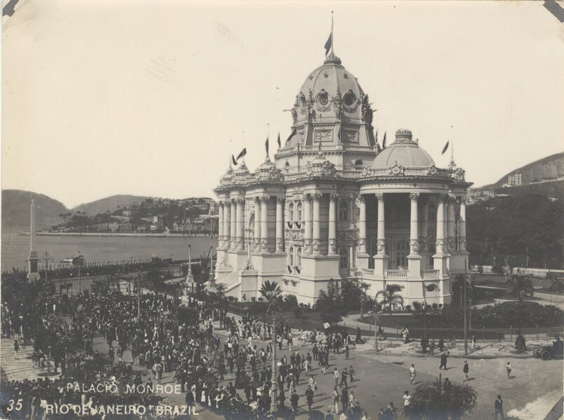 Palacio Monroe Rio De Janeiro Brazil Rare 1930’s Vintage Original 7×9 Photo