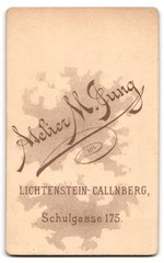 Photograph M. Jung, Lichtenstein-Callnberg, Schulgasse 175, portrait of a young