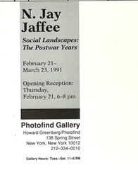 N. Jay Jaffee (1921-1999) Art Announcement Card 1991 – Social Landscapes
