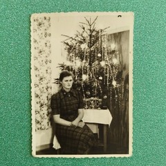 Alt Foto Antik Vintage Weihnachten Frau Woman Weihnachtsbaum Christmas old Photo