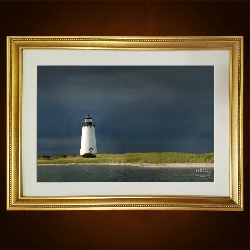 Edgartown Light Storm Approaching_Martha’s Vineyard Photograph_Hand Signed