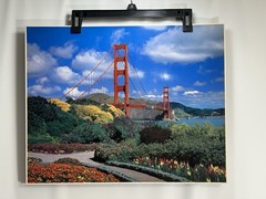 Vintage Art San Francisco Golden Gate & Oakland Bay Bridge 21.5×17.5 John Wagner