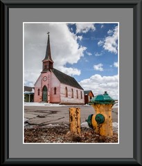 11×14 Pink Church Colorado Canvas Texture on Styrene Board Photograph Print Art