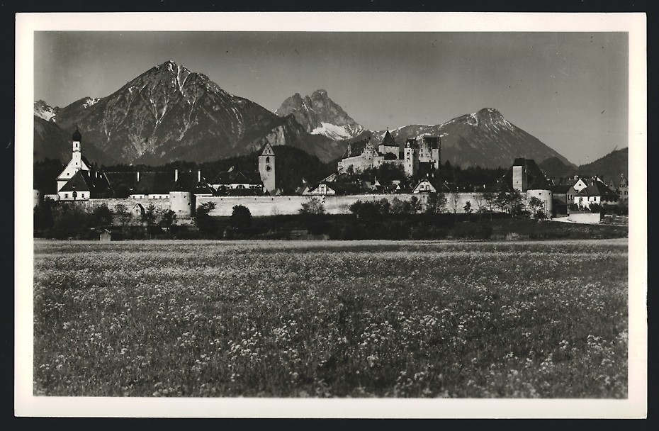Photography (French) Wirth, Füssen, view of Füssen / Allgäu, panorama with…