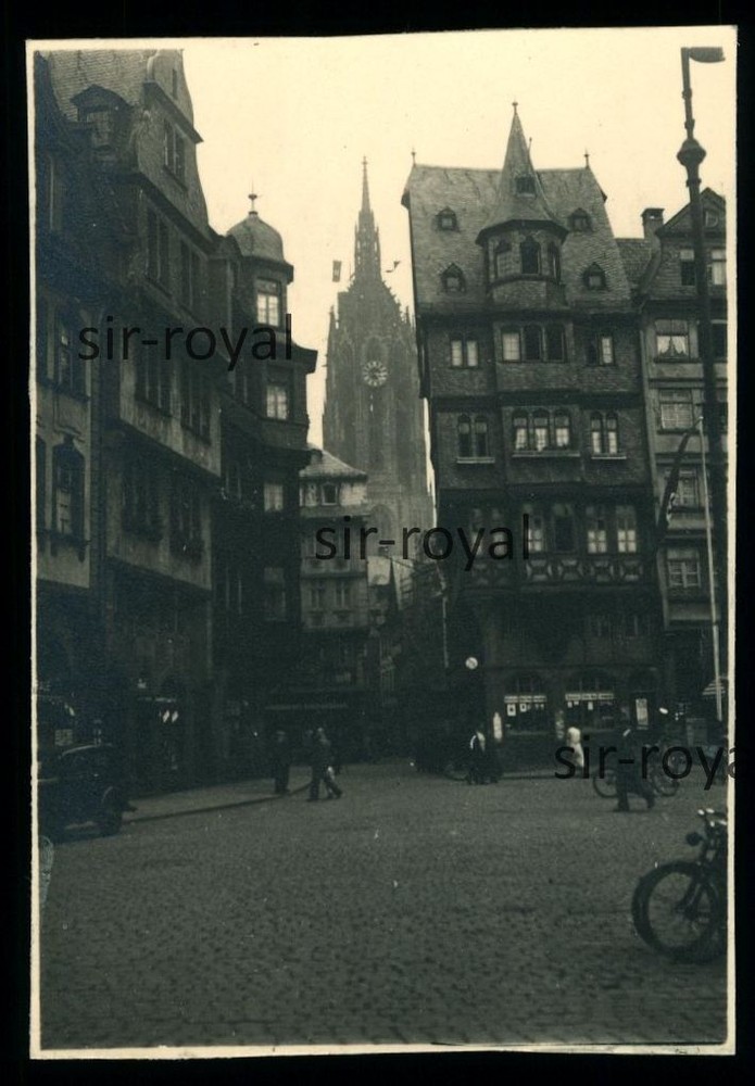 Frankfurt am Main 1930s – Old Market with Cathedral – Photo 6x8cm
