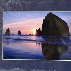 Sherrill SIGNED Matted Photo 8×10 Haystack Rock Cannon Beach Oregon Coast Sunset