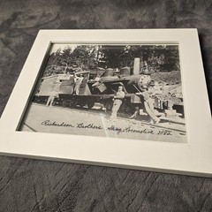 Richardson Brothers Locomotive 1882 Train Photograph 8×10 B&W Framed Truckee