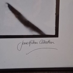 VINTAGE 1988 JANE HILTON «FREEWAY» SIGNED FRAMED ART- LARGE 31.5″ X 23.5″