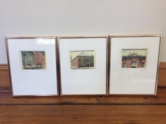 3 Cherie Lester Washington DC Eastern Market Hand Colored Framed Art Photographs