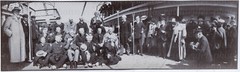 1910 panoramic photo. Photographers aboard a ship off Lisbon (?)