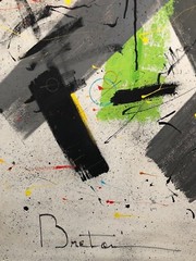 VERY COOL MIXED MEDIA PAINTING BY JOSEPH BRETON COLLABORATOR W/ ARTHUR SECUNDA