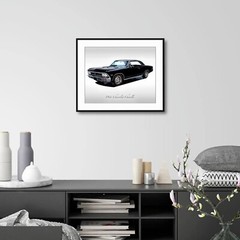 Classic Cars – 1966 Chevy Chevelle in Black – Muscle Car – Print