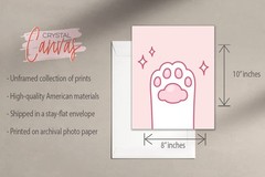 Crystal Canvas Prints Pink Cat Prints – Set of 4 (8×10) Inches Glossy Kawaii …